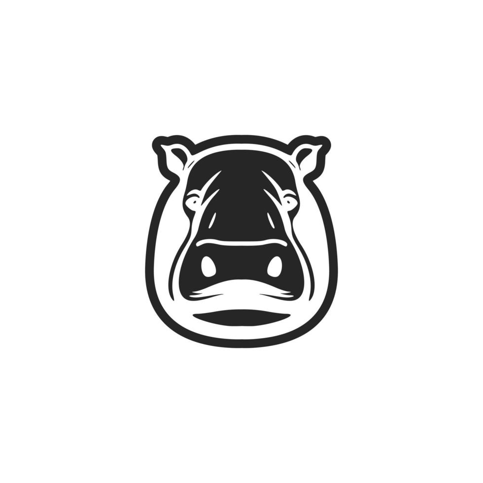 negro y blanco hipopótamo logo, Perfecto para marca. esmeradamente hecho a mano vector