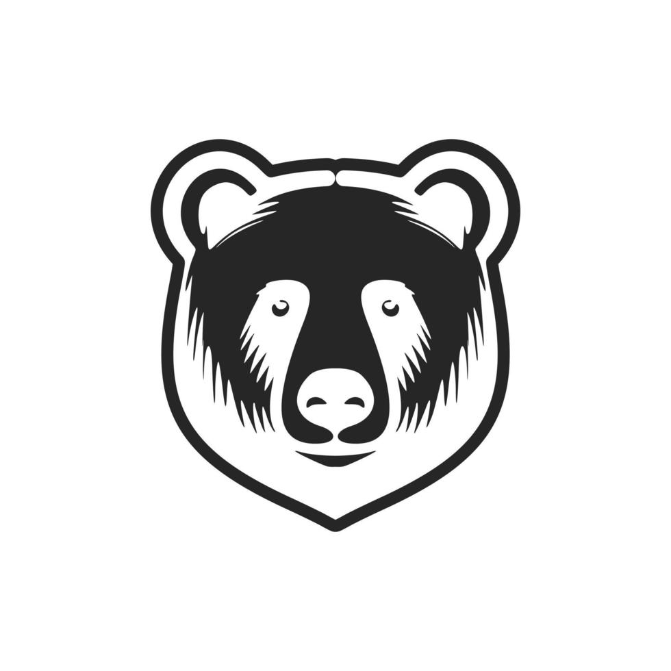 Vector logo of a stylish black and white bear.