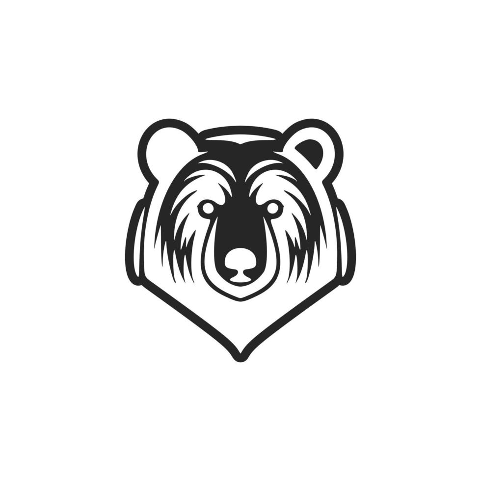 vector logo de un negro y blanco oso mostrando clase y sofisticación.