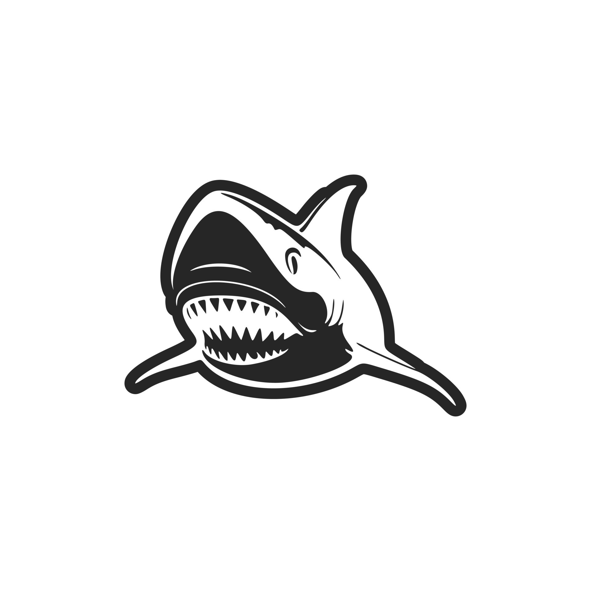 A stylish black and white shark logo vector for your brand identity ...