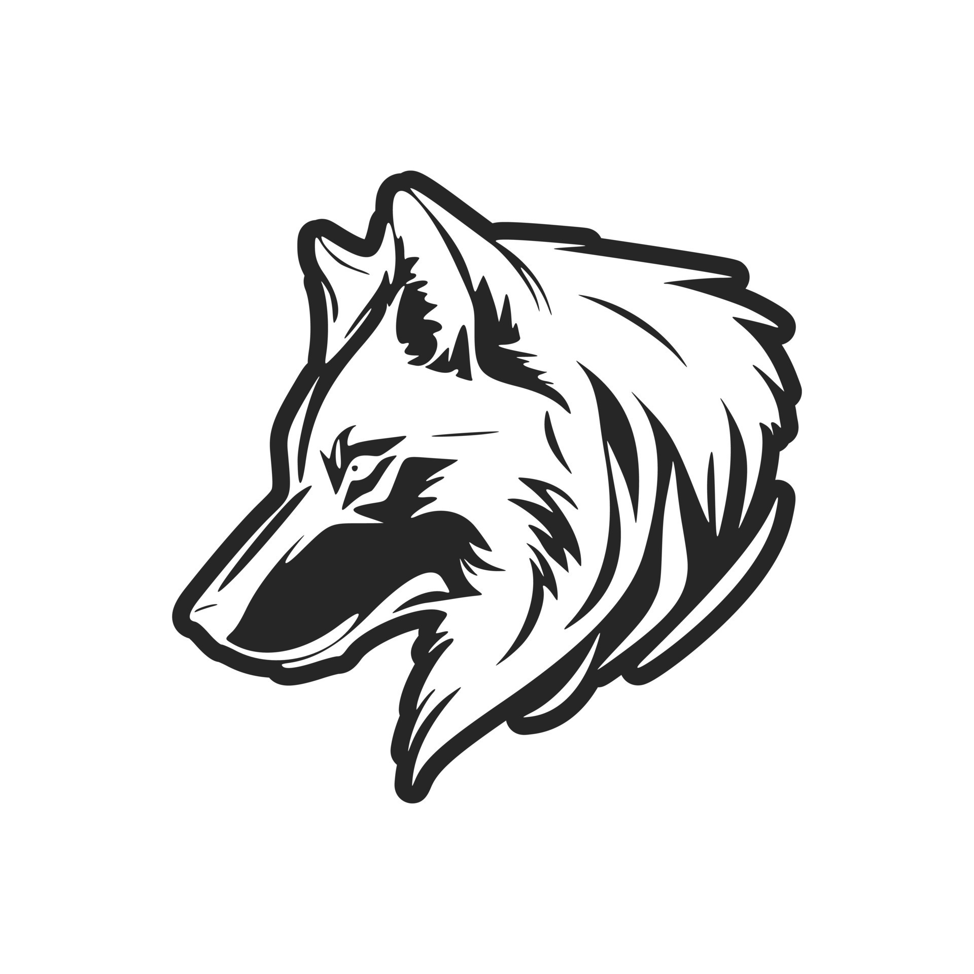 A stylish black and white wolf logo vector for your company. 20843623