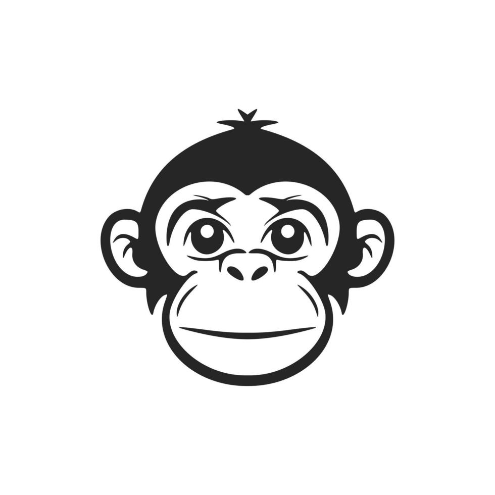 un elegante negro y blanco primate vector logo para tu negocio.