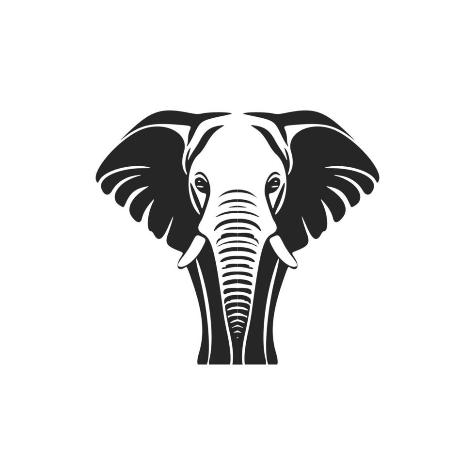 elegante negro y blanco elefante logo vector para tu marca identidad.