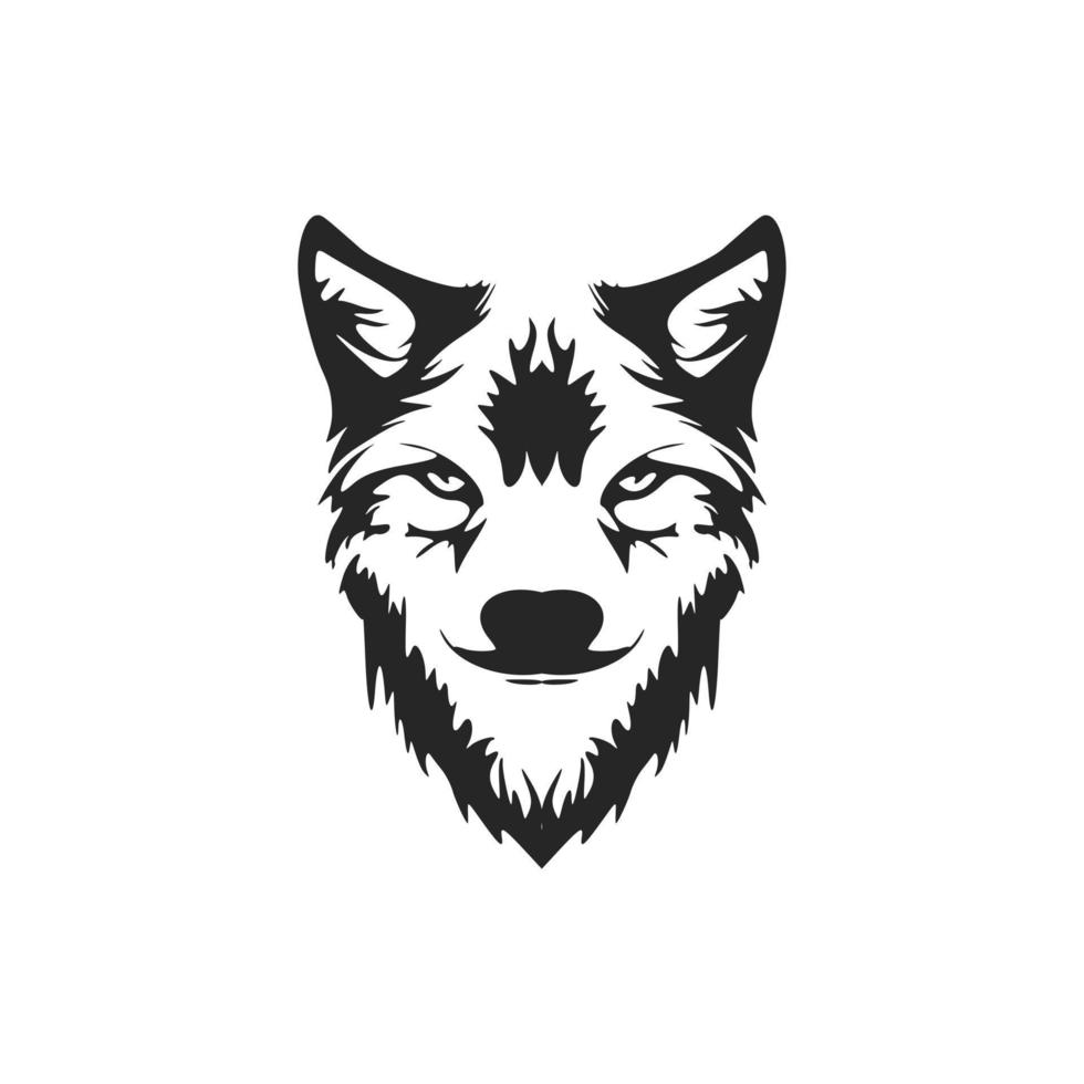 un hermosa negro y blanco lobo vector logo, Perfecto para tu marca.