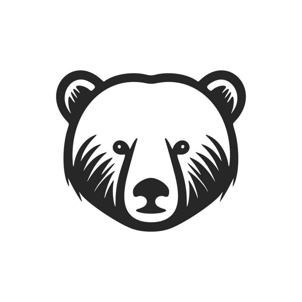 Elegant bear logo, featuring crisp black and white vector graphics.