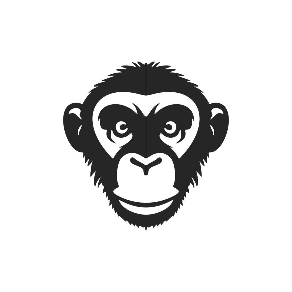 Black and white monkey logo to give your brand a sophisticated look. vector