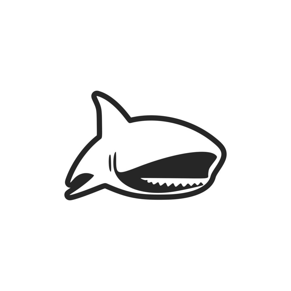 Black and white shark logo, perfect for branding. Elegant and sleek. vector