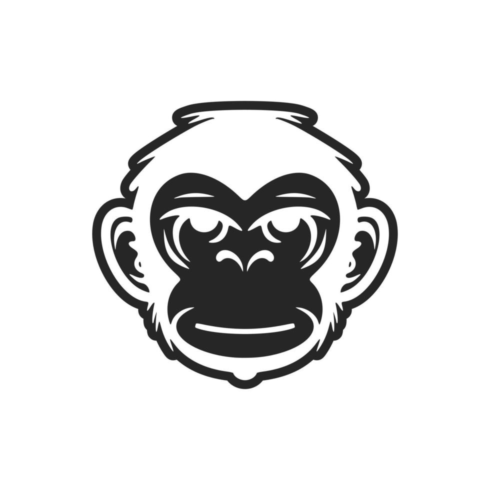 un elegante monocromo primate logo a representar tu marca. vector