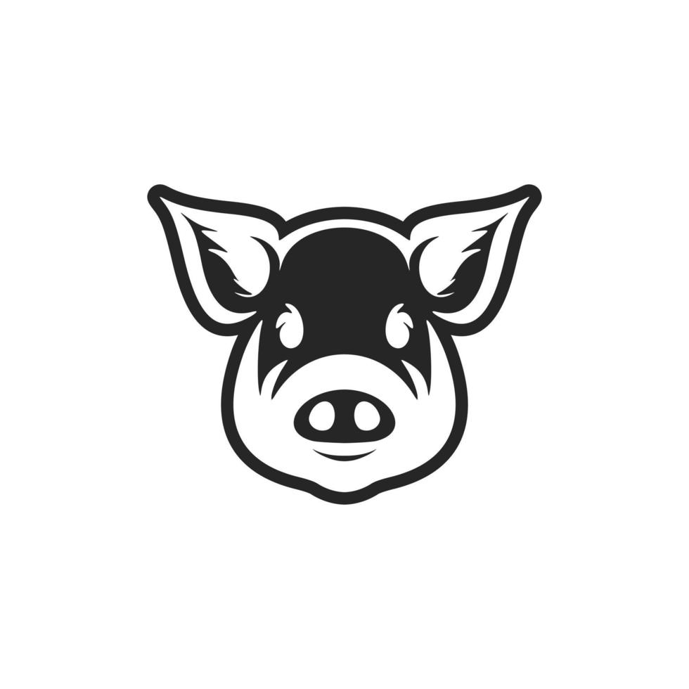 un elegante logo en negro y blanco presentando un cerdo, Perfecto para tu marca. vector