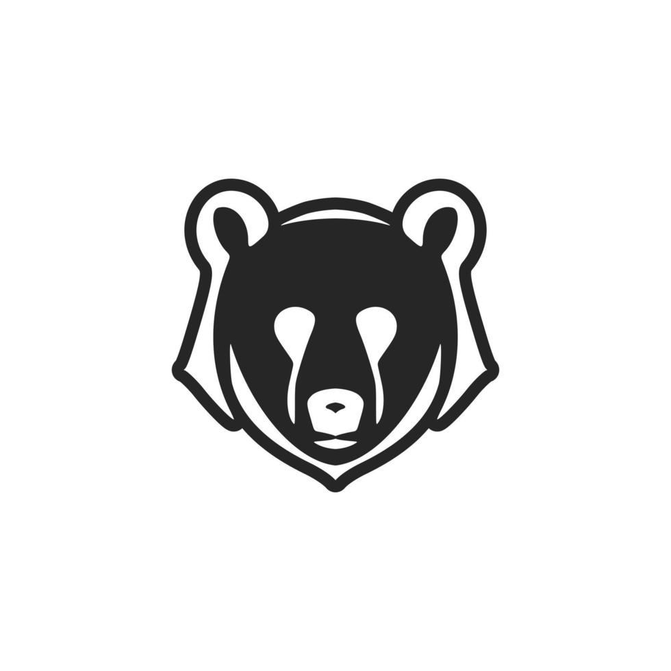 un elegante negro y blanco oso logo vector diseño.