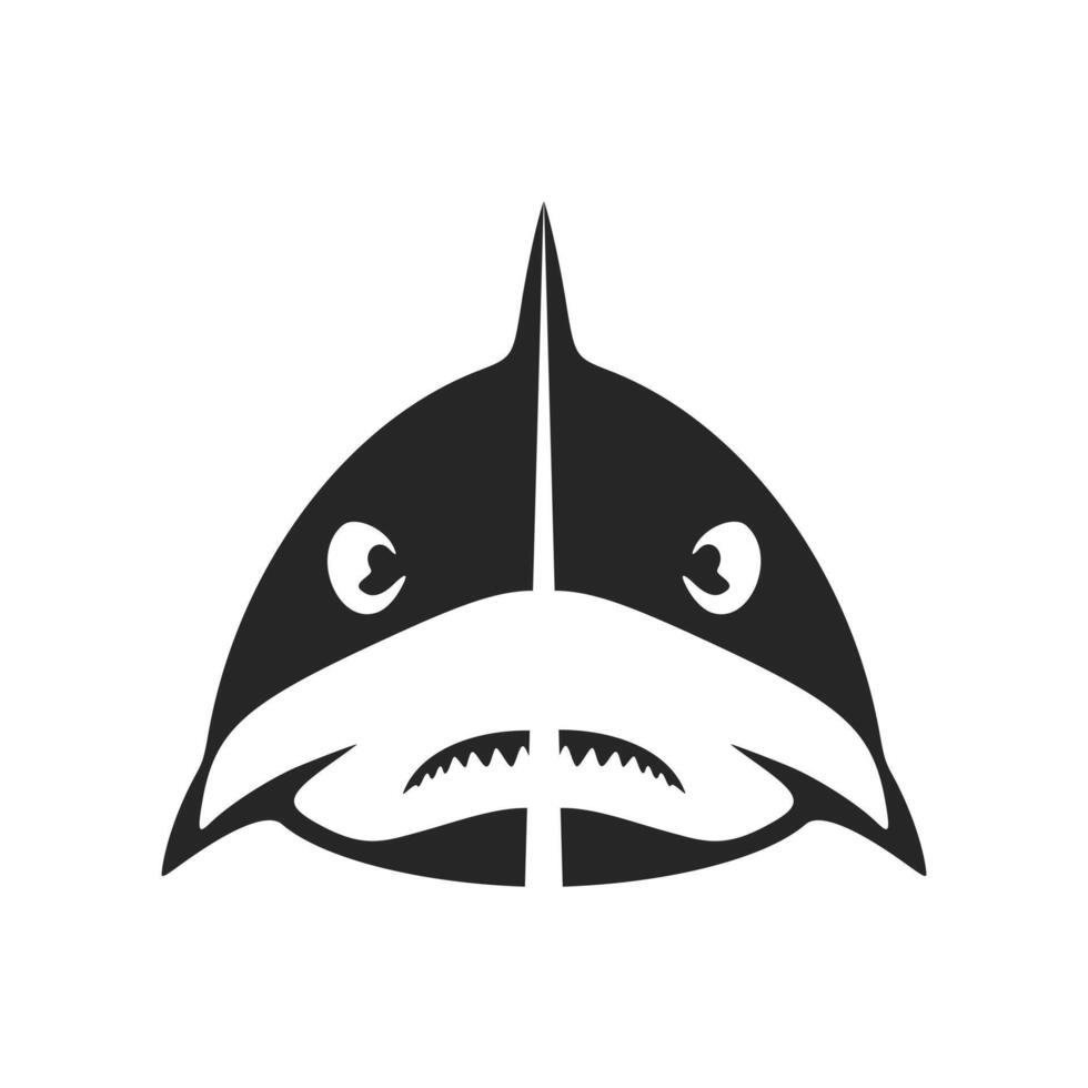 Stylish black and white shark logo vector for your branding needs.