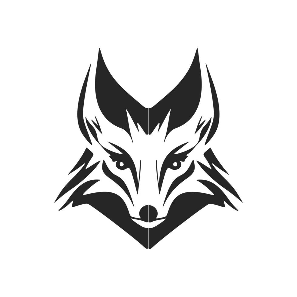 Create an elegant logo for your brand featuring a black and white fox vector image.