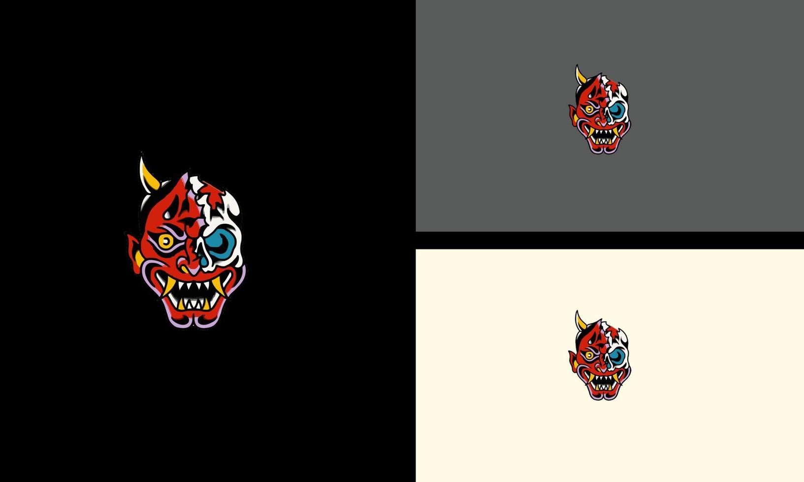 head red devil and horn vector mascot design