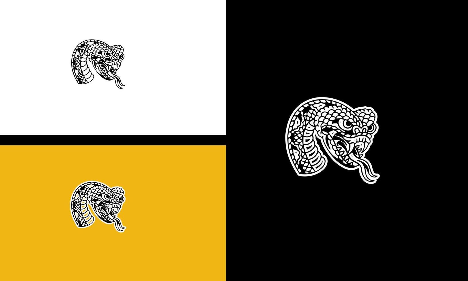 cabeza grande serpiente vector ilustración línea Arte diseño