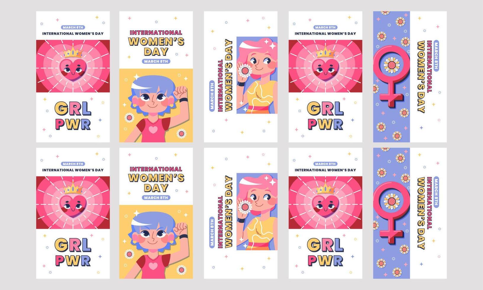 happy mother day social media stories vector flat design