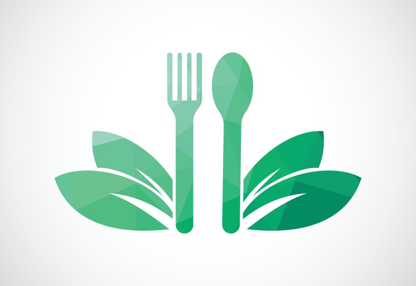 Low Poly and Bio food logo design, Vector design template