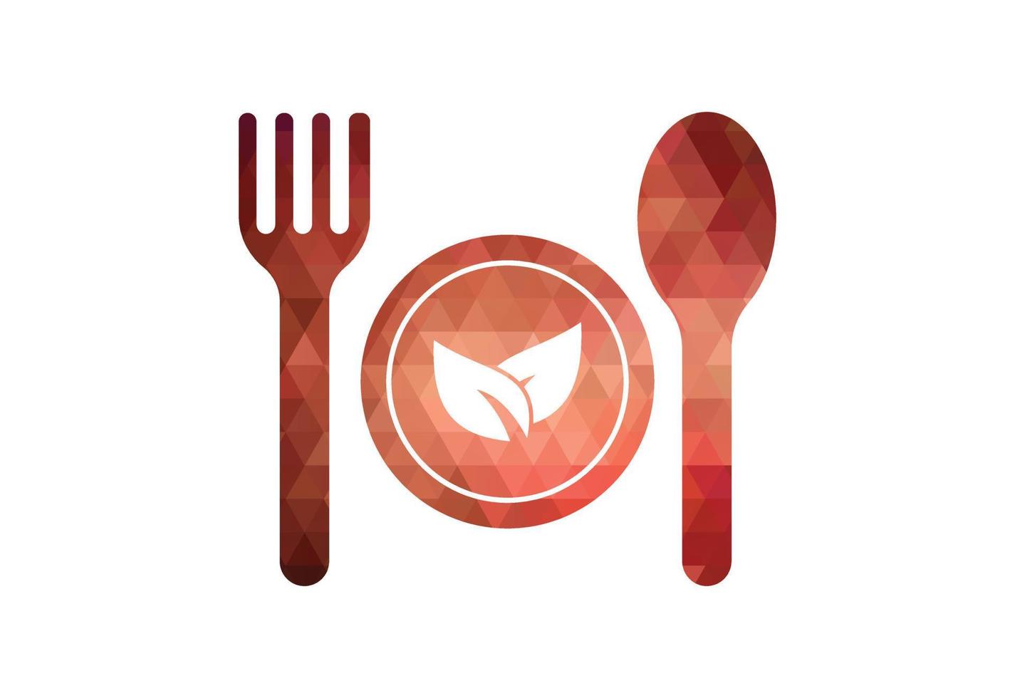 Low Poly and Bio food logo design, Vector design template