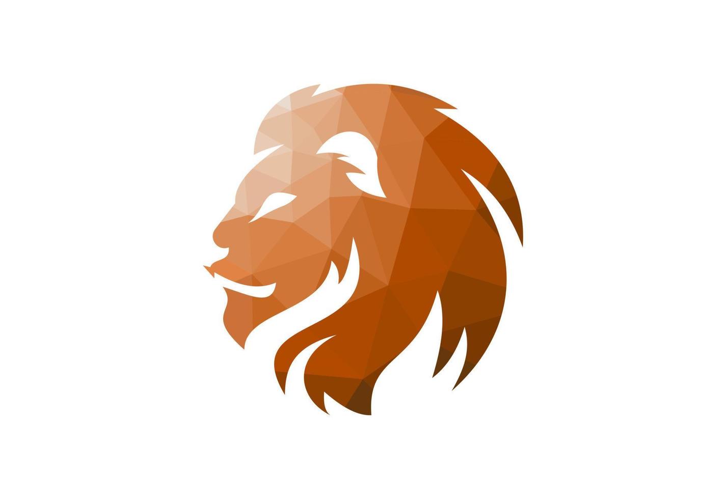 Low Poly and The Lion logo design, Vector design template