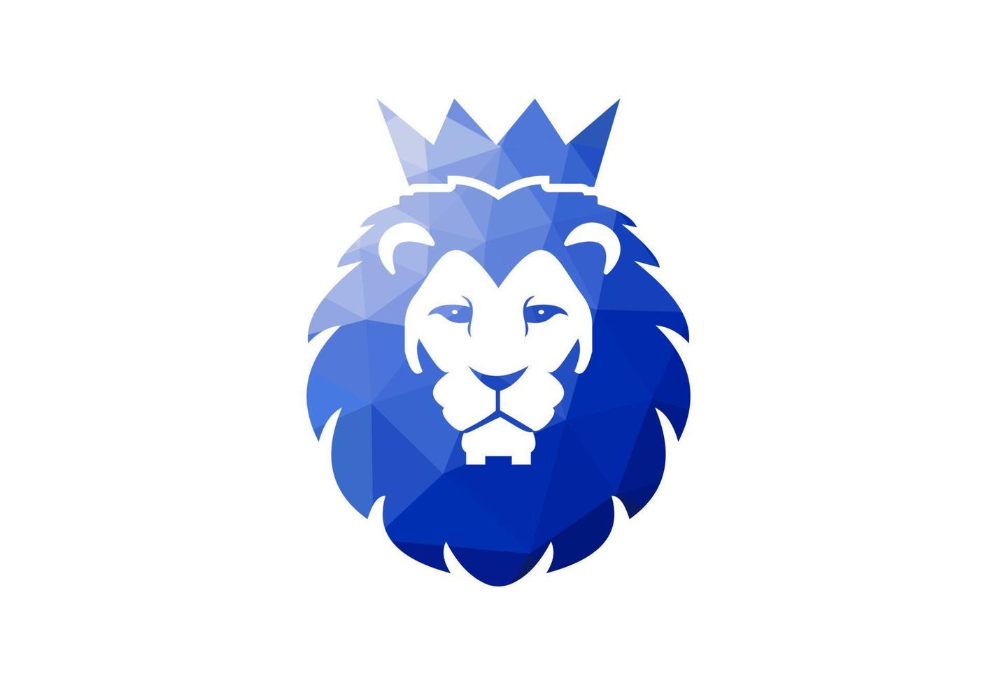 Low Poly and The Lion logo design, Vector design template