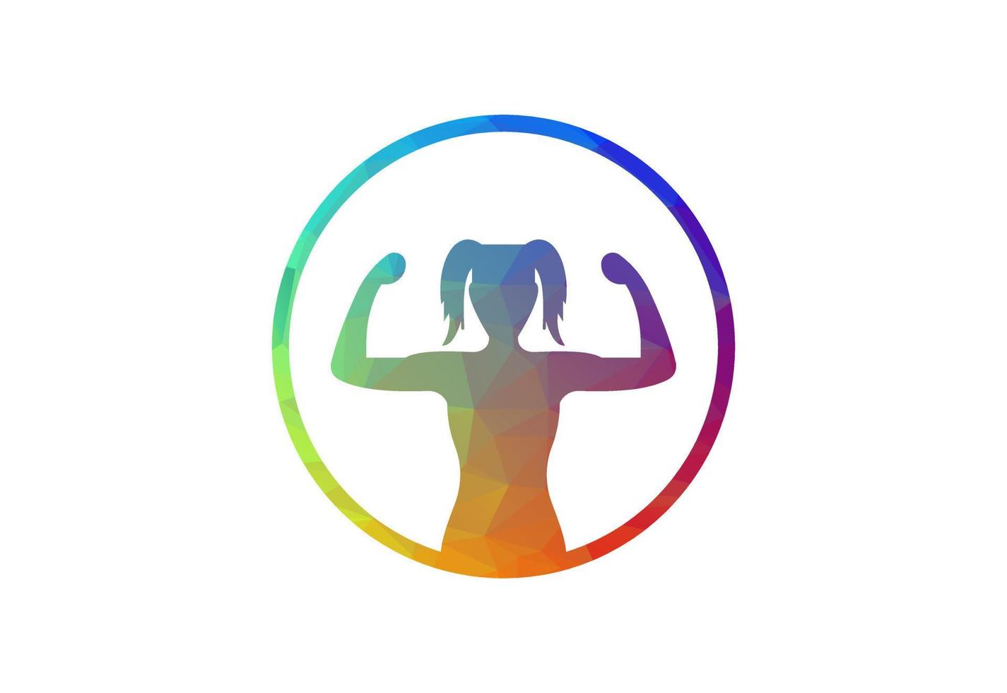 Low Poly and Gym-fitness logo design, Vector design concept