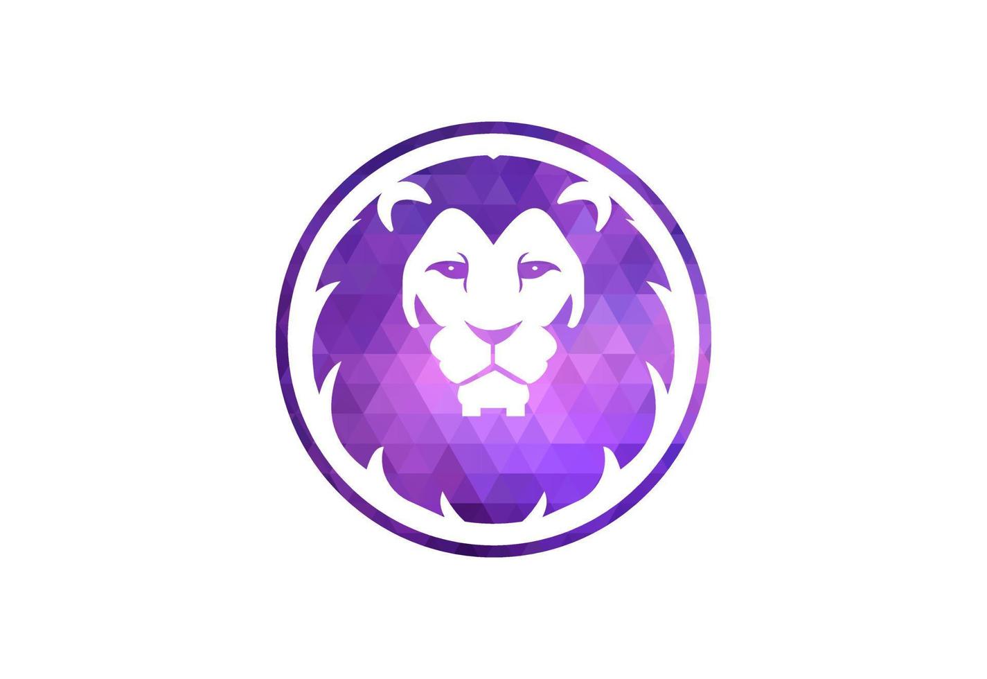 Low Poly and The Lion logo design, Vector design template