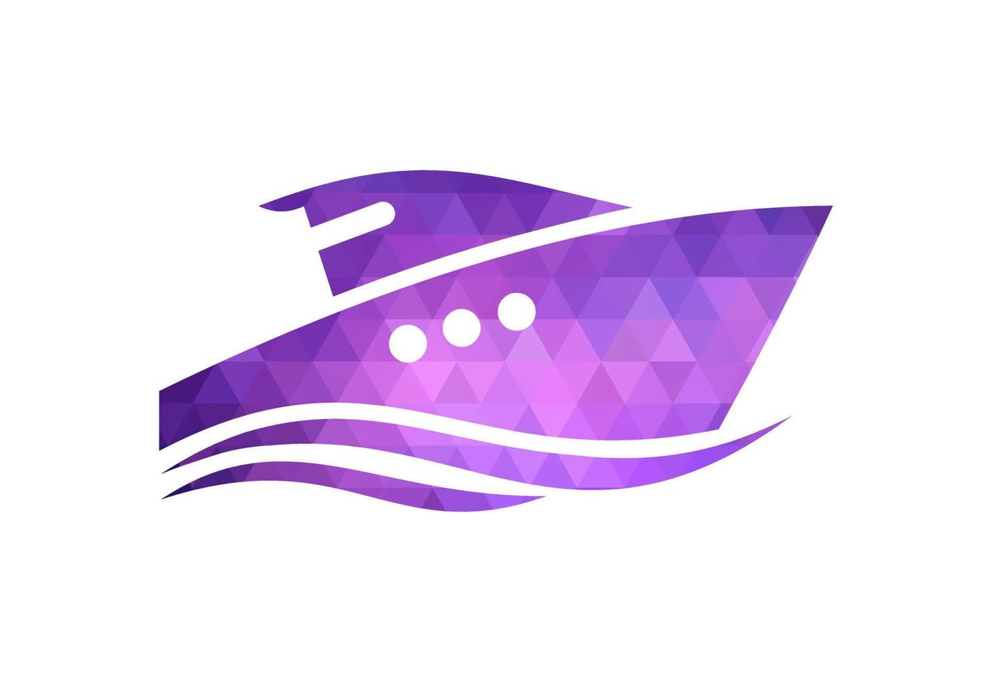 Low Poly and Ship Boat logo design, Vector design template