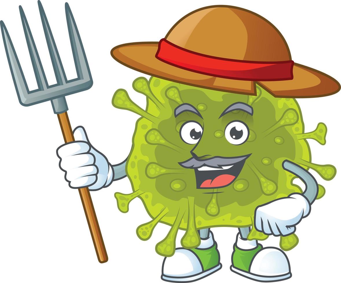 A cartoon character of coronavirus spread vector