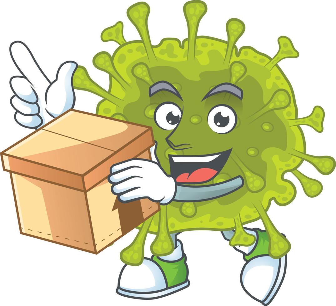 A cartoon character of coronavirus spread vector