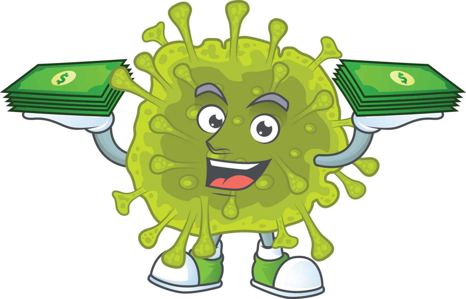 A cartoon character of coronavirus spread vector