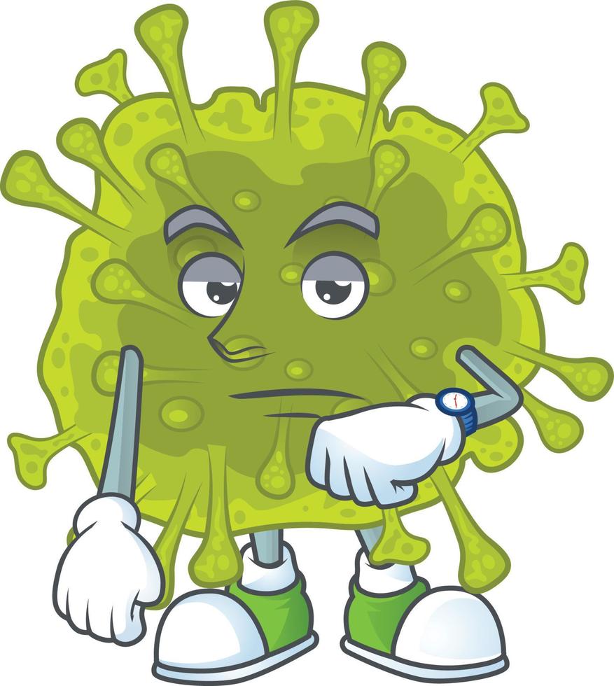 A cartoon character of coronavirus spread vector