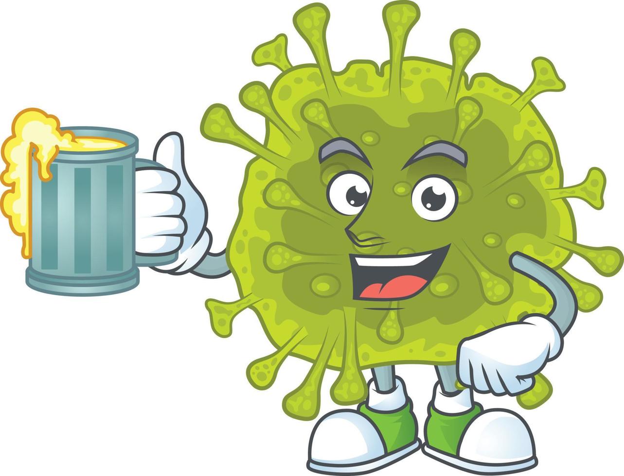 A cartoon character of coronavirus spread vector