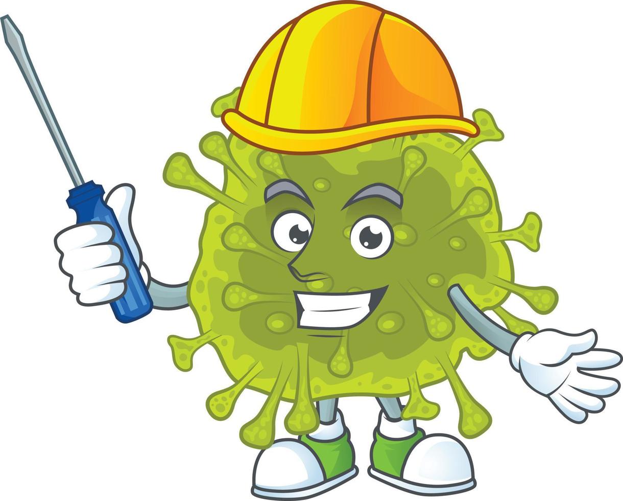 A cartoon character of coronavirus spread vector