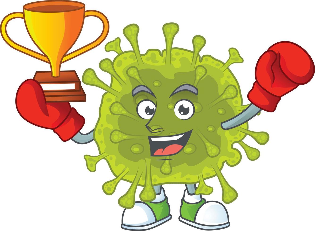A cartoon character of coronavirus spread vector