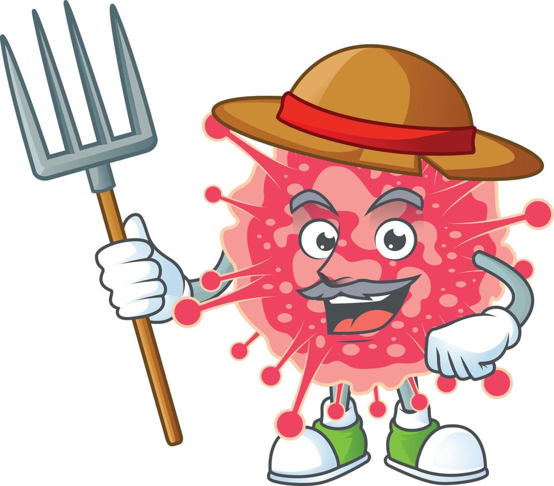 A cartoon character of coronavirus emergency vector