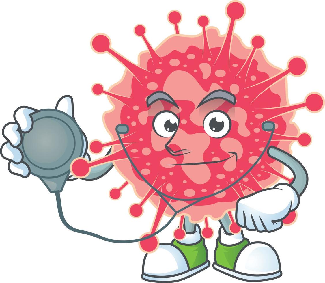 un dibujos animados personaje de coronavirus emergencia vector