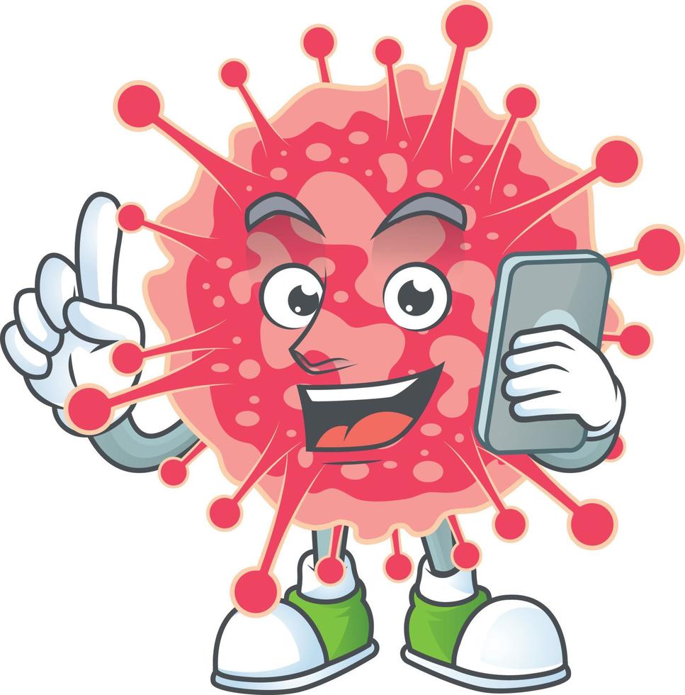 A cartoon character of coronavirus emergency vector