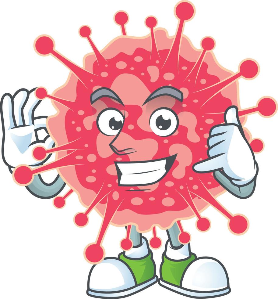 A cartoon character of coronavirus emergency vector