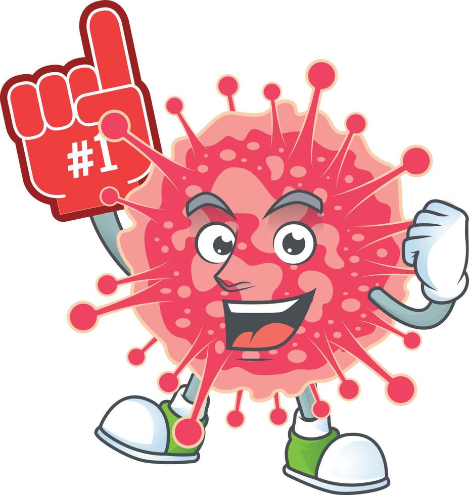 A cartoon character of coronavirus emergency vector