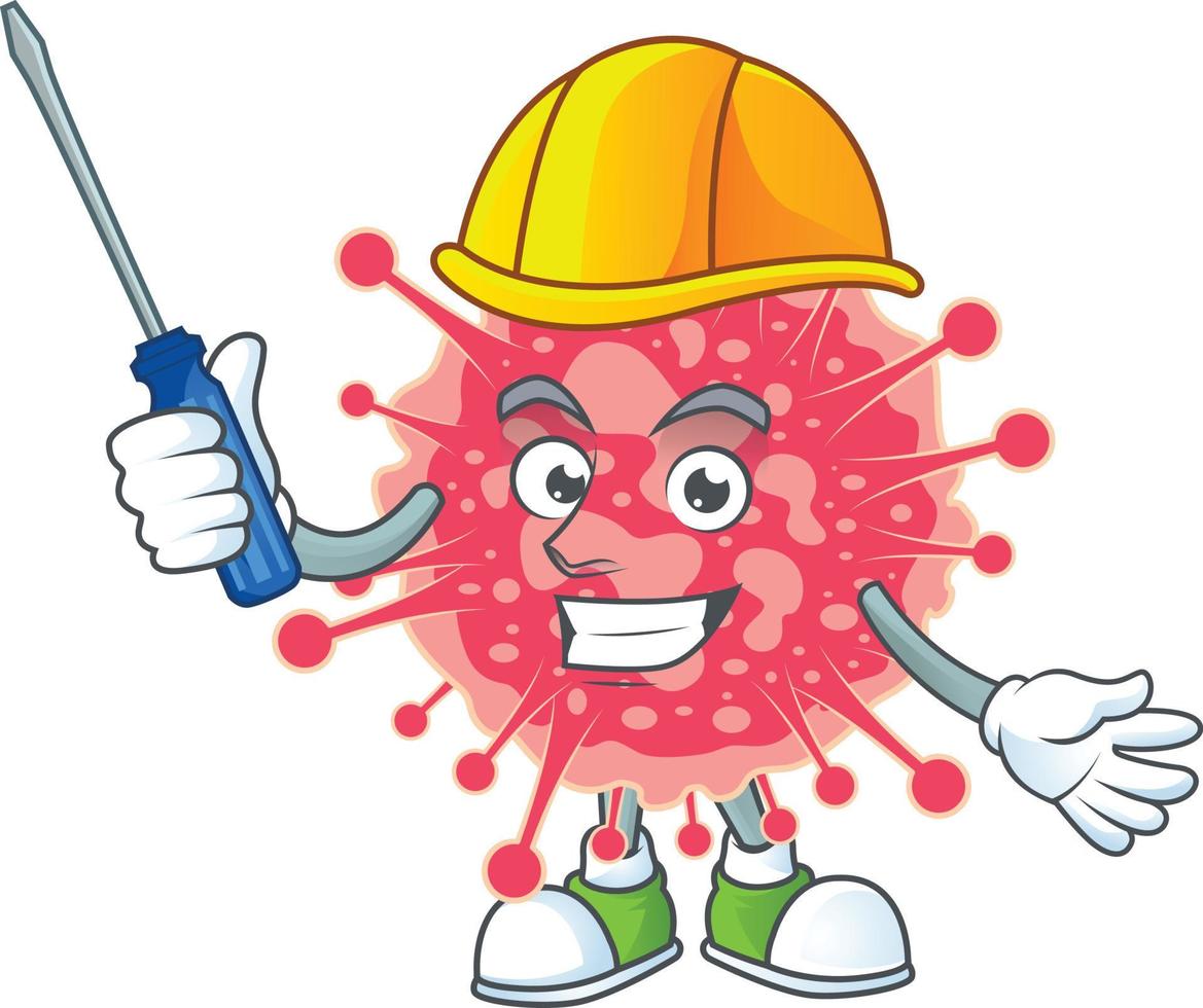 A cartoon character of coronavirus emergency vector