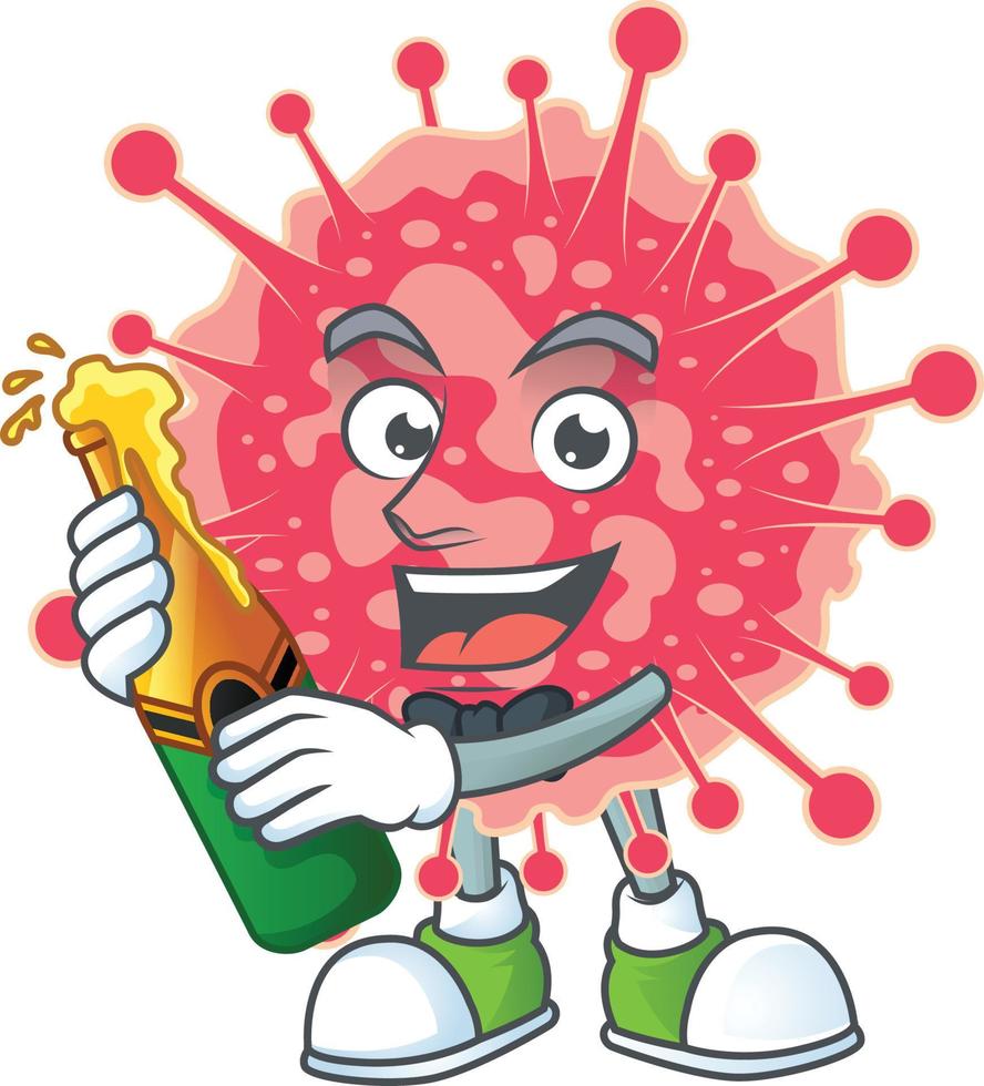 A cartoon character of coronavirus emergency vector