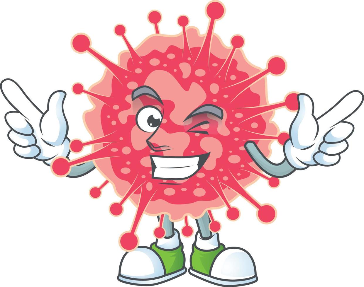 A cartoon character of coronavirus emergency vector