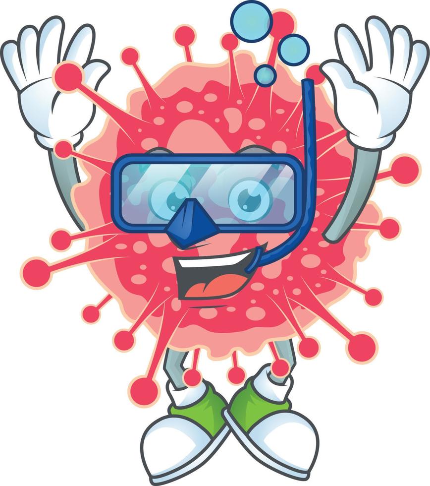 un dibujos animados personaje de coronavirus emergencia vector