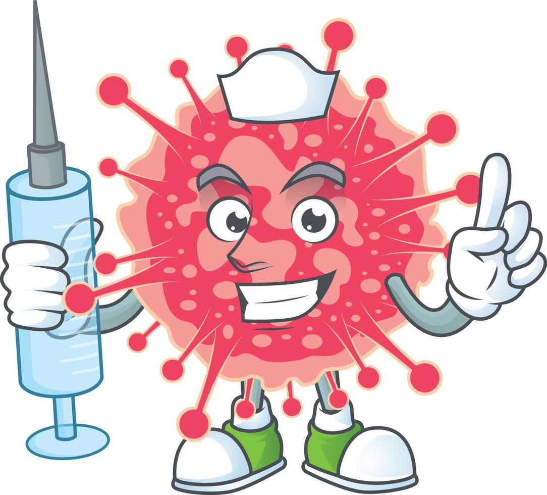 A cartoon character of coronavirus emergency vector