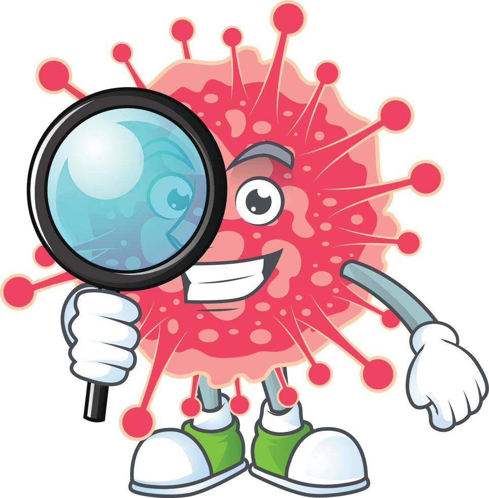 A cartoon character of coronavirus emergency vector