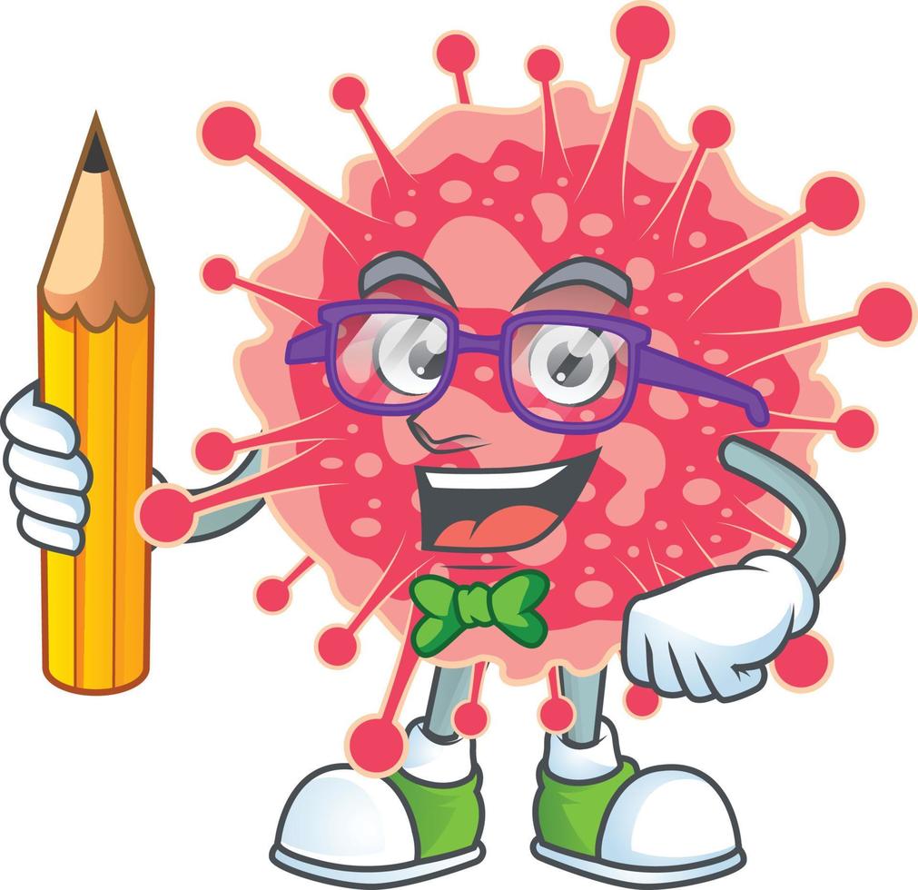 A cartoon character of coronavirus emergency vector