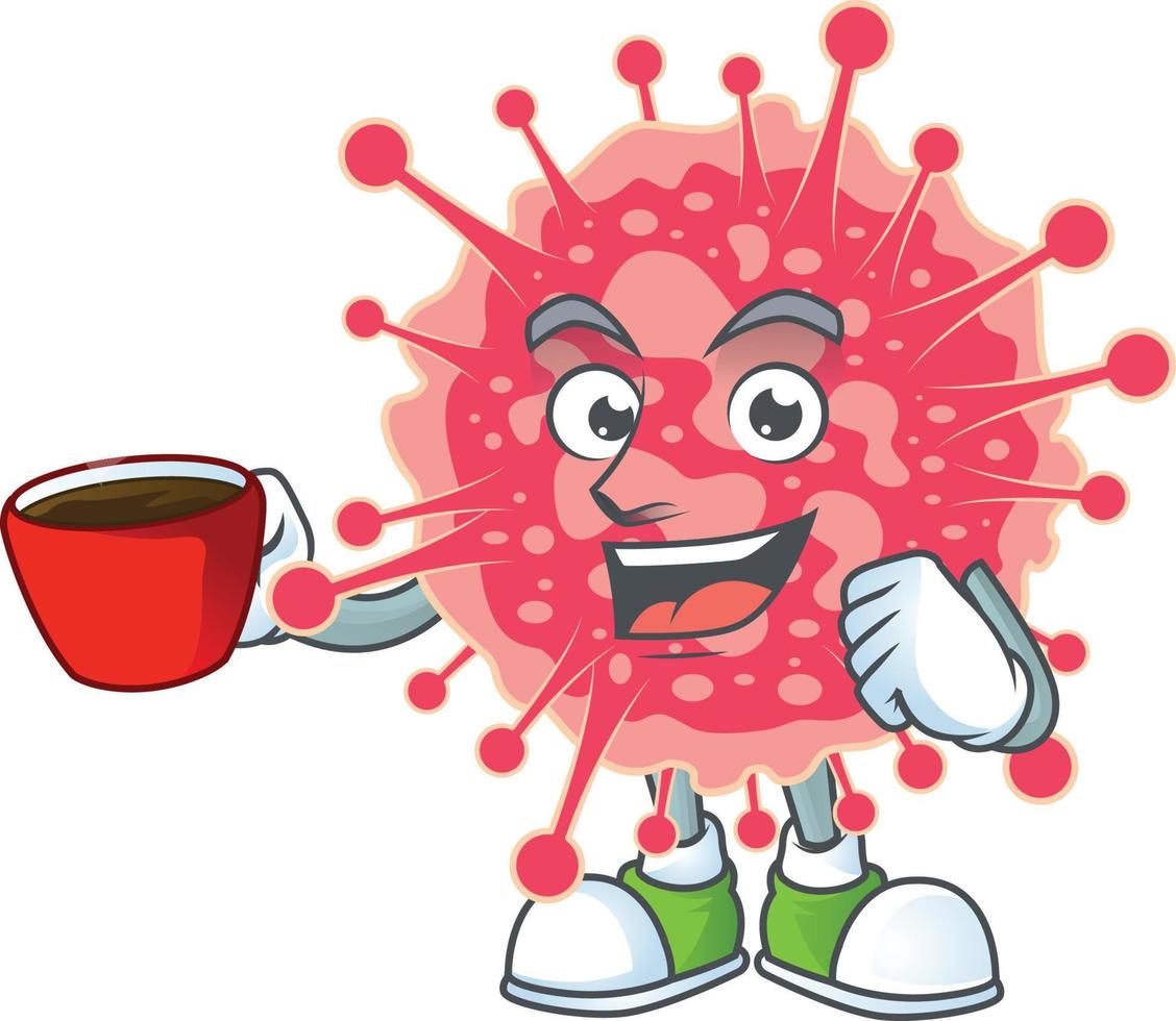 A cartoon character of coronavirus emergency vector