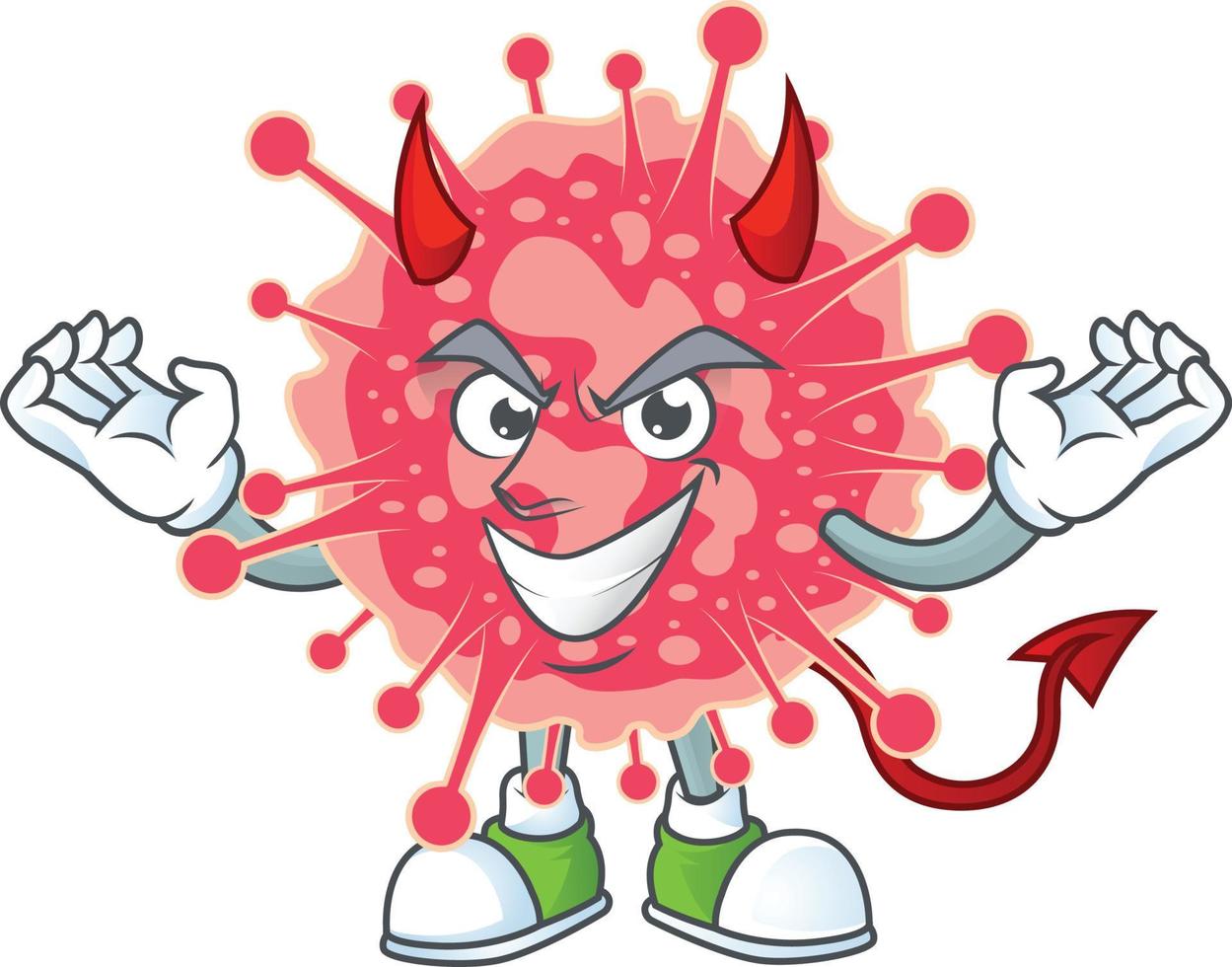 A cartoon character of coronavirus emergency vector