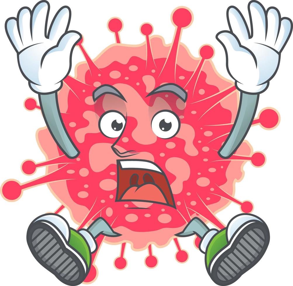 A cartoon character of coronavirus emergency vector