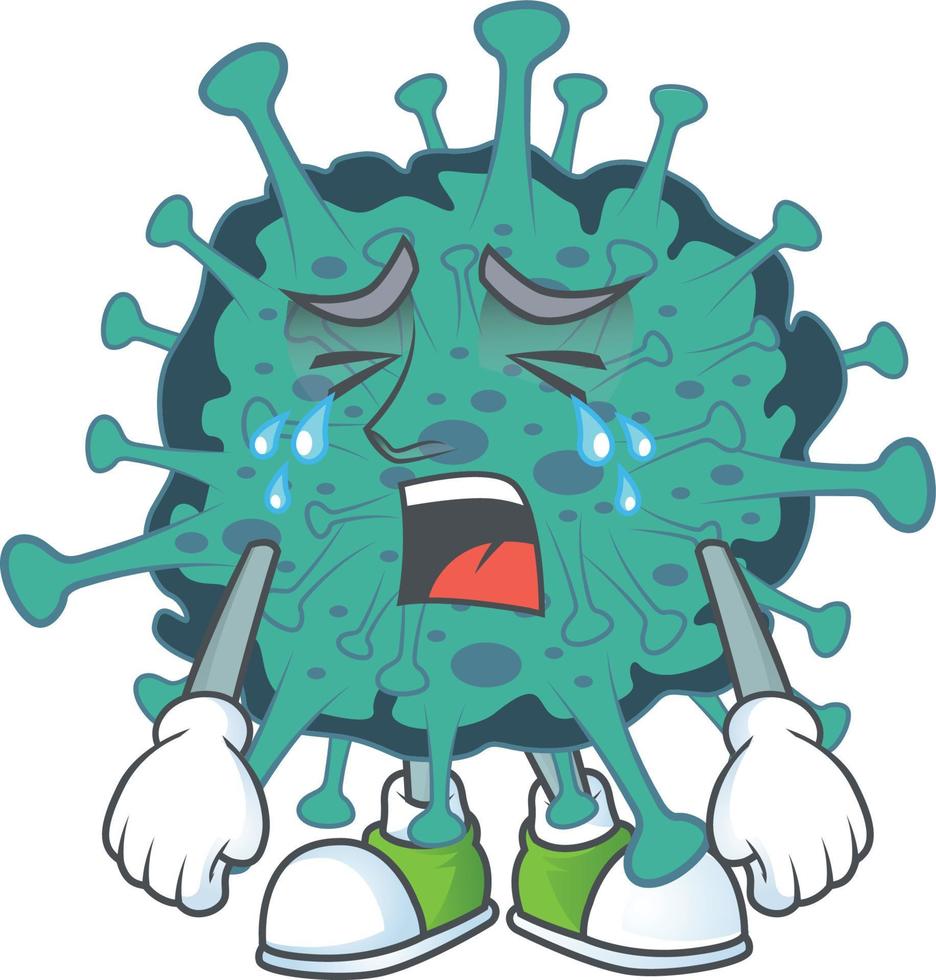 A cartoon character of critical coronavirus vector