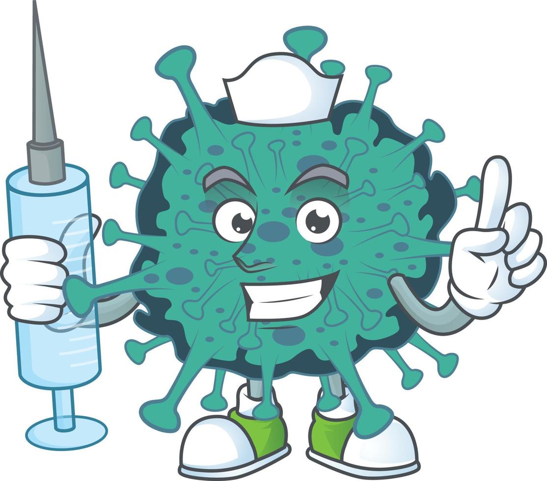 A cartoon character of critical coronavirus vector